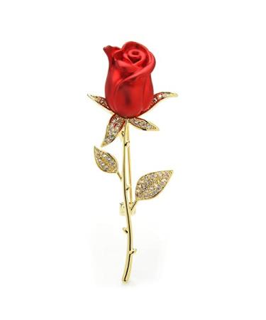 Pin Jewelry Gifts for Women Ladies Fashion Accessories Ladies Elegant Red Rose Flower Brooch Classic Party Brooch Rose Shaped Brooch Brooches & Pins