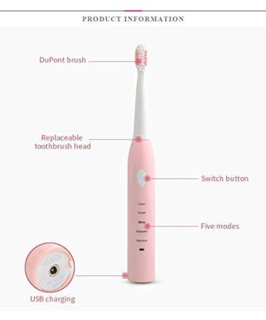 RED-NI Sonic Electric Toothbrush ET201 - Waterproof USB Fast Charging 4 Replacement Heads - Ideal for Adults & Couples - Buy Online on GoSupps.com