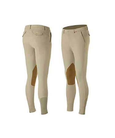 B Vertigo Sander Men's Leather Knee Patch Breeches (Safari Brown, 38)