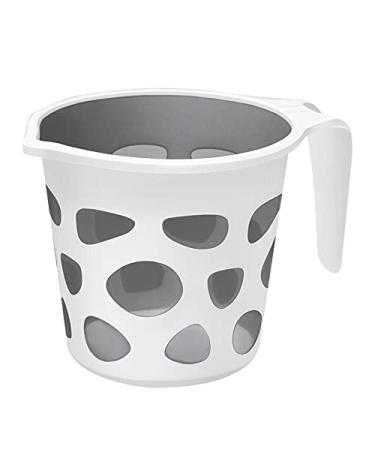 Extremely Premium Plastic Duplex Designer Mugs for Bathroom Bath Accessory x 1 Mug BPA free Bathing Dabba camping mug, certified bathing water mug - 1.5 litre capacity - Assorted colors (Duplex Grey)