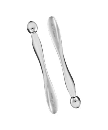 Generic 2 Set Eye massage spatula - Eye Massage Spatula - Exclusive metal spatula with a round head for a cooling massage of the eye area - for cream makeup (2)