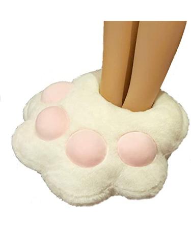Shairmb heated foot warmer women cat's claw Foot warmers no current warm feet help big cartoon plush foot warmer hot water bottle footbag cozy foot warmer white 38 * 38cm 38 * 38cm white white