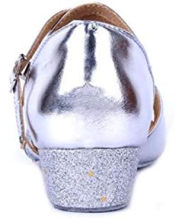 Missfiona Girls Glittering Latin Ballroom Dance Shoes - Silver, Size 4 Big Kid - Buy Online on GoSupps.com