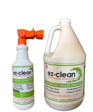 ez-clean Advanced Odor Remover- Highly Concentrated Bio Enzyme - Pet Odor Eliminator for Dog Cat and Small Animal Urine - Indoor & Outdoor Use for Any Organic Spills (Home & Yard Package)