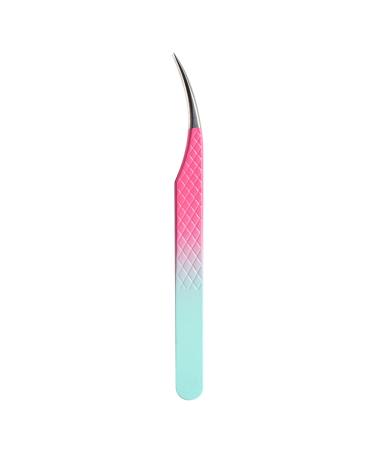 Dassen Lash Tweezers for Eyelash Extension-Professional Lashing Tweezers for Mega Volume Mink Eyelashes Extensions Applying Thin Tips Eyelash Extension Tweezers Gradient Pink Tweezers 1-3