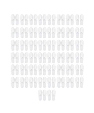 Lyrlody 50 pairs of portable unisex non-distance disposable house shoes practical and comfortable disposable slippers for at home spa hotel party (3mm fleece white board) unit size far 3mm white fleece board