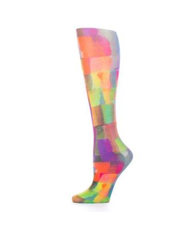 Red Moby Celeste-Stein-CMPSQ-3-2153 20-30 mmHg Compression Sock - Queen - Watercolor Tiles