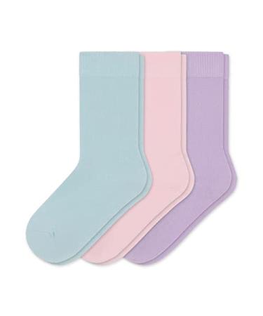 Sugar Free Sox Health & Comfort Womens Diabetic Crew Socks 3 Pack (9-11 Pink/Lavender/Baby Blue) - Buy Online on GoSupps.com
