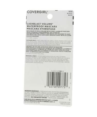 CoverGirl Lash Blast Waterproof Volume Mascara Black 830 - 0.44 oz (Pack of 2) - Buy Online on GoSupps.com