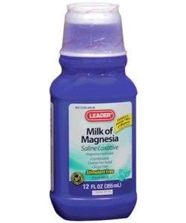 Leader Milk of Magnesia Mint Suspension 12 oz. - Fast-Acting Relief for Indigestion and Heartburn - Buy Online on GoSupps.com