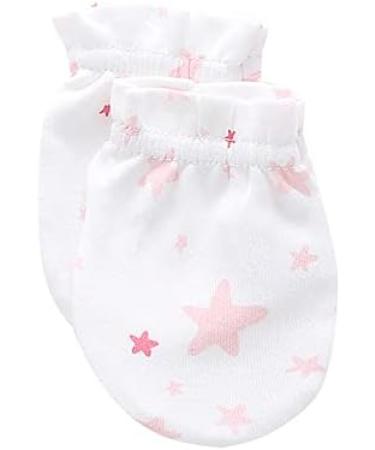 Cotton Scratch Mittens 5-Pack for Newborn Baby Boys & Girls 0-6 Months - Pink - Buy Online on GoSupps.com