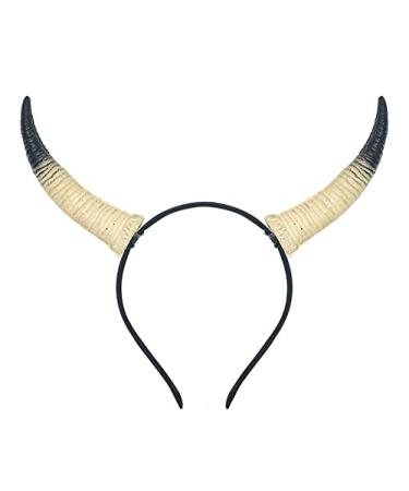 L'VOW Women Bat Wing Headband Hair Clip Cat Ear Headband Fancy Halloween party Cosplay Costume White Devil Horn