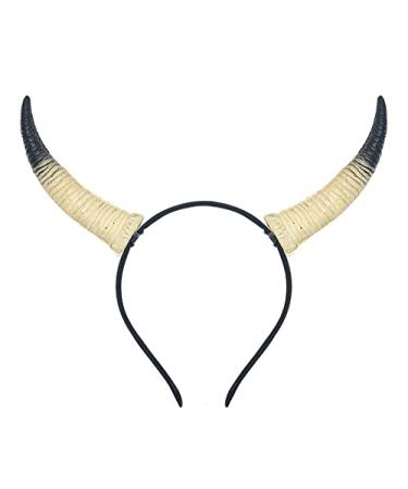 L'VOW Women Bat Wing Headband Hair Clip Cat Ear Headband Fancy Halloween party Cosplay Costume White Devil Horn