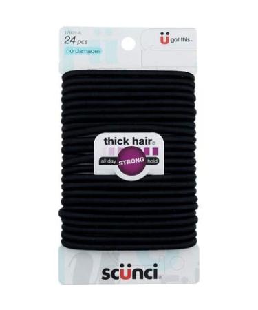 Scunci Black Elastics for Thick Hair 72 Count - No-Damage Hair Ties - Buy Online on GoSupps.com