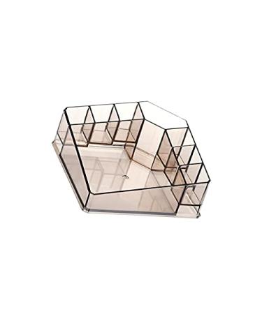 Anncus Transparent Makeup Box Acrylic Cosmetics Organizer Desktop Storage Rack for Lipsticks Blusher Eye Shadow Pressed Powder (Transpa - (Size: S Color: Coffee) S / Coffee
