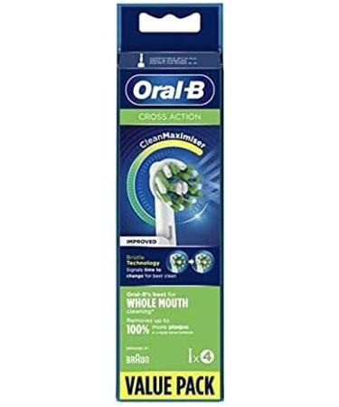 Oral-B Cross Action Electric Toothbrush Replacement Brush Heads Refill 4 Count with Clean Maximiser Technology - Buy Online on GoSupps.com