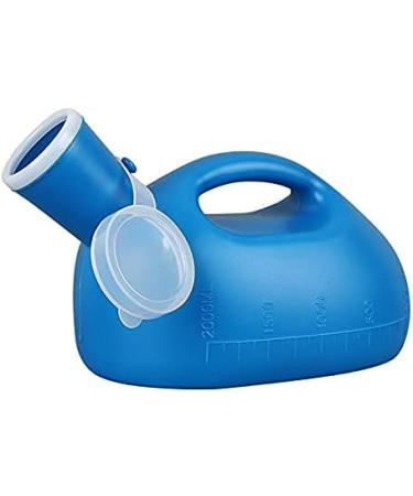 2000ml Male Urinal Bottle with Cover - Portable Incontinence Solution for Seniors, Travel, Camping - Blue - Buy Online on GoSupps.com