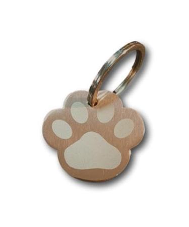 Dog stainless steel in paw shape with engraving - animal brand dog cat puppy 3 sizes 6 colors (S 25mm x 23mm rose gold) S 25mm x 23mm rose gold