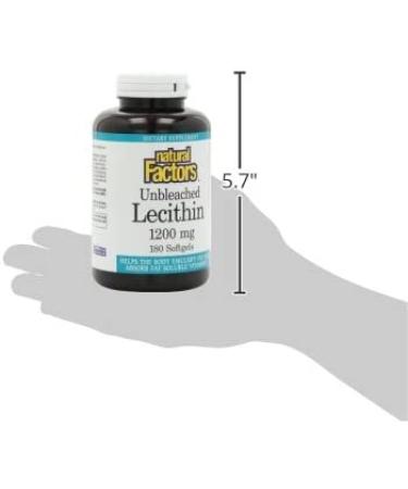 Natural Factors Unbleached Lecithin 1200 mg - 180 Softgels for Heart & Brain Health - Buy Online on GoSupps.com
