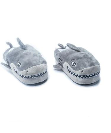 Jokari USB Rechargeable Heated Shark Slippers for Men Women and Kids. Super Comfy Plush Electric Slippers with Non Slip Water Resistant Soles Foam Insole to Keep Feet and Toes Warm (Adult M) Adult M Grey
