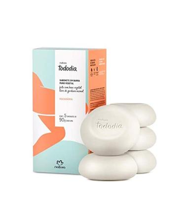 Natura - Linha Todo Dia (Macadamia) - Sabonetes em Barra Puro Vegetal (5 x 90 Gr) - (Natura - Every Day (Macadamia) Collection - Pure Vegetable Bar Soaps (5 X 3.17 Net Oz))