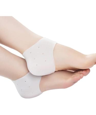 2X Heel Gel Silicone Protectors | Foot Care Skin Sleeves for Cracked Heels | Blister Prevention | UK (Pink) - Buy Online on GoSupps.com