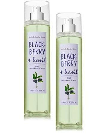 Bath and Body Works 2 Pack Blackberry & Basil Fine Fragrance Mist. 8 Oz.