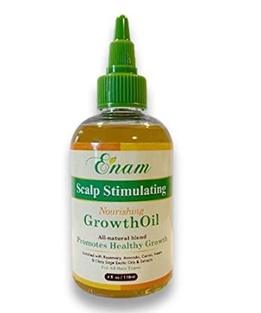 Enam Scalp Stimulating & Nourishing Hair Oil | 100% Natural Growth Treatment | Nourishes Dry Damaged Hair and Scalp | Hair & Scalp Elixir | Organic Oils Blend | Infused with Rosemary  Avocado  Carrot  Neem & Clary Sage E...