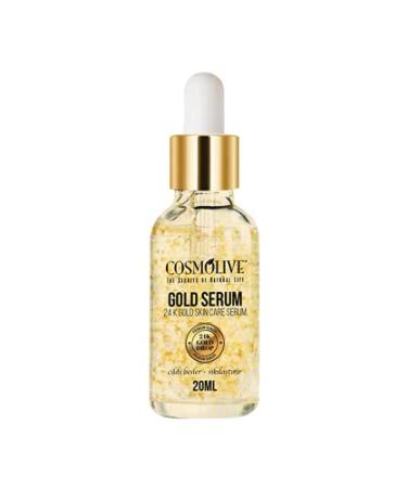 Cosmolive 24k Gold Serum 20ml - Anti-Aging Moisturizing Facial Serum with Real Gold | Luxury Gift Packaging | Revitalize and Restore Skin - Buy Online on GoSupps.com