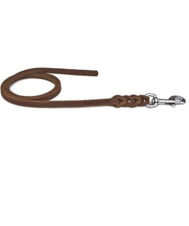 Fat leather leash leather leash for dogs 5m 7.5m 10m (7.5mx 10mm brown chrome) 7.5mx 10mm brown chrome hook