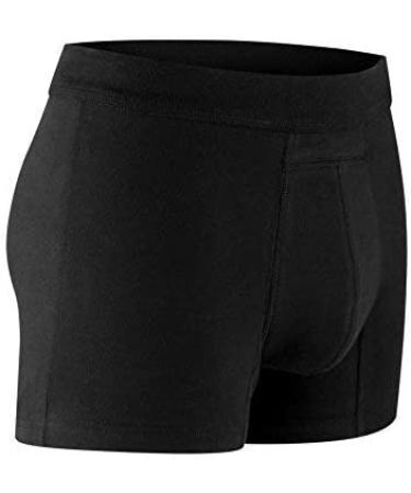 PROTECHDRY Men's Washable Urinary Incontinence Cotton Boxer Brief - Black Large (1 Pack) - Buy Online on GoSupps.com