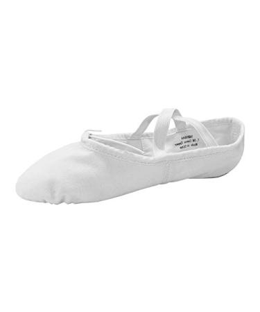Danzcue Ballet Slipper for Girls, Split Sole Canvas Ballet Shoes 13 Little Kid White