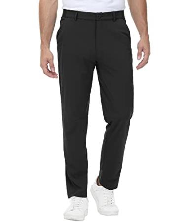 TBMPOY Mens Stretch Golf Pants Lightweight Quick Dry Casual Work Pant with 3 Pockets 1-black 34