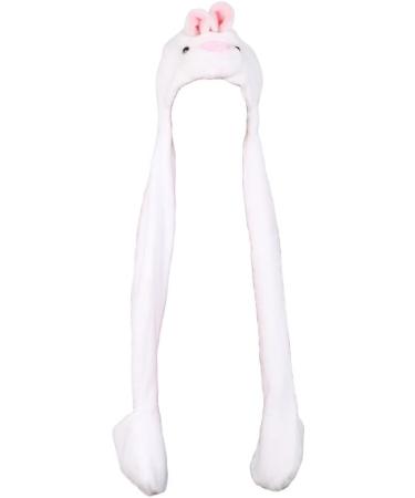 IBLUELOVER Kids 3-in-1 Winter Hat Gloves Scarf Set - Faux Fur Party Animal Hooded Cartoon Hat Scarf Gloves - Plush Warm Hoodie Beanie Caps for Boys Girls Teens - White Rabbit - Buy Online on GoSupps.com
