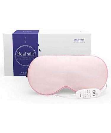 Real Silk Heated Eye Mask 2Pack - USB Electric Soft Sleeping Mask with Temperature & Time Control - Comfortable Heating Blindfold for Relaxation - Black & Pink - Buy Online on GoSupps.com