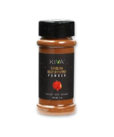 Kiva Carolina Reaper Chili Pepper Powder - (HOTTEST PEPPER ON EARTH) - Non GMO, Vegan, Fair Trade - (2 oz bottle)