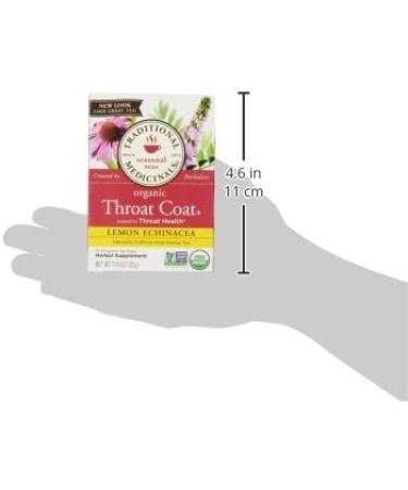 Traditional Medicinals Organic Throat Coat Lemon Echinacea Tea 16 Count (Pack of 6) - Soothing Tea for Seasonal Wellness - Buy Online on GoSupps.com
