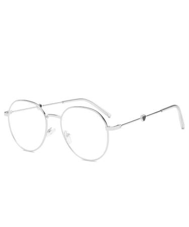 Zhuyiqz Personality Computer Readers Round Clear Vision Reading Glasses Big Anti Blue Light Flat Flat Light Mirrors (Color: C2 Size: +0.00) +0.00 C2