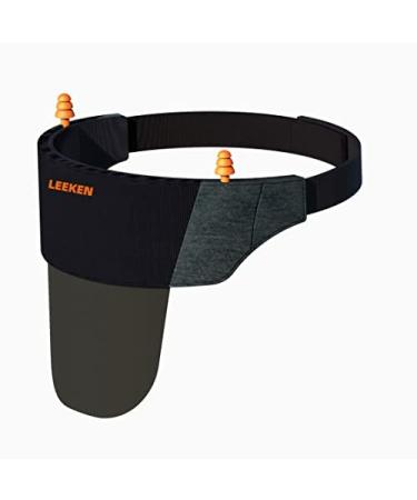 LEEKEN The World's First Cotton Sleep Mask with Veil 2 own Storage Cases on mask Best Eye mask for Sleeping (Black+Gray)