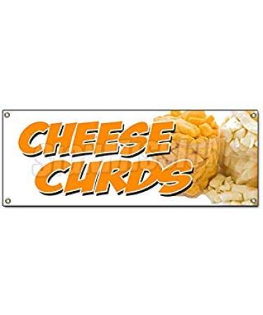 Cheese Curds Banner Sign Wisconsin Poutine Fried Squeaky Southern Fresh