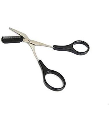 2Pcs Curved Eyebrow Trimmer and Shear Scissors Set for Precise Eyebrow and Eyelash Grooming - Non Slip Finger Grips, Suitable for Women and Men - Buy Online on GoSupps.com