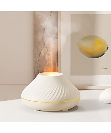 Marzius flame aroma diffuser humidifier 7 flames color night light diffuser for essential oils for home bedroom yoga office with waterless auto-power-off protection (white) white