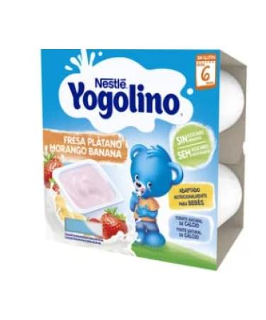 LOGAN "Dairy dessert with strawberries and bananas suitable for babies from 6 months YOGOLINO by Nestl 4 x 100g