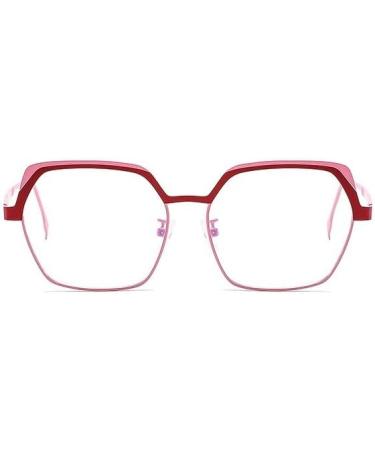 Anti Eyestrain Blue Light Blocking Oversized Reading Glasses - Pink Classic Flat Light Mirror Eyeglasses +0.00 - Buy Online on GoSupps.com