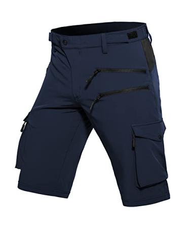 Hiauspor Men's Hiking Cargo Shorts Quick Dry Athletic Shorts with Elastic Waist for Fishing Golf Casual Dark Navy X-Large