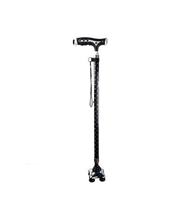 Folding Cane Crutch Elderly Four Feet with Light Telescopic Aluminum Alloy Anti-Skid Family