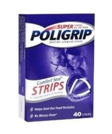 Super Poligrip Comfort Seal Strips Denture Adhesive - 40 Strips (pack of 6)