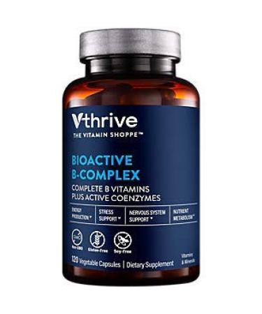 Vthrive Bioactive B-Complex - Vitamin B + Active Coenzymes for Energy Production (120 Vegetable Capsules)