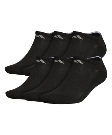 adidas Men's Athletic Cushioned No Show Socks (6-Pair) Large Black/Aluminum 2