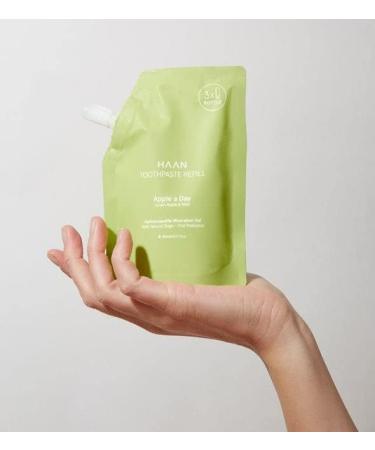 Haan Apple A Day Toothpaste - 96% Natural Fluoride-Free Vegan 150 ml Refill | Eco-Friendly & Animal Test-Free - Buy Online on GoSupps.com